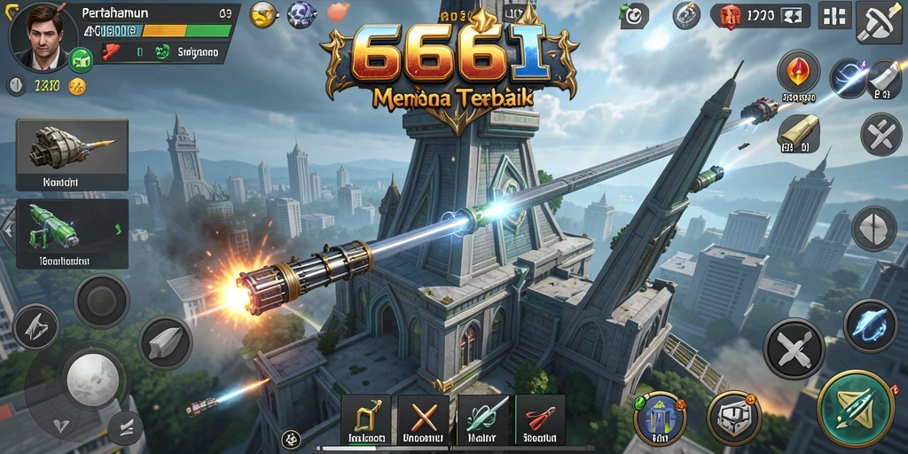 Tampilan gameplay yang menegangkan dalam 666I Tower Defense.