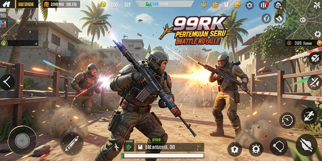 Tampilan gameplay seru dari pertempuran di 99RK.