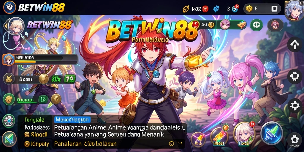 Tampilan gameplay utama BETWIN88 dengan karakter Anime yang keren.