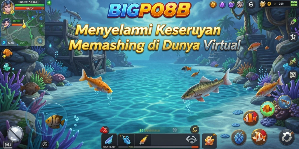 Screenshot gameplay BIGPO88 menampilkan aksi memancing yang seru.