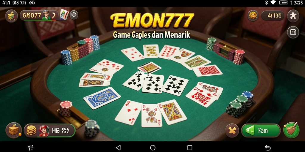 Tampilan gameplay seru dalam EMON777 saat bermain Gaple.