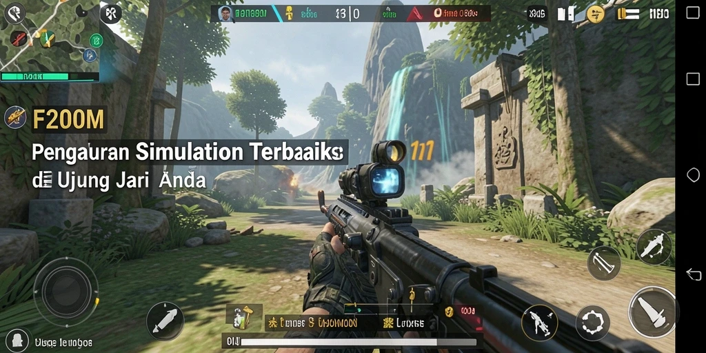 Tangkapan layar menunjukkan gameplay mendebarkan di dunia F200M.