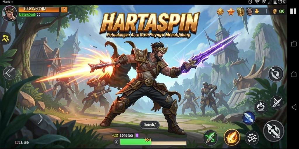 Tampilan gameplay HARTASPIN yang menegangkan dan mendebarkan di dunia ARPG.