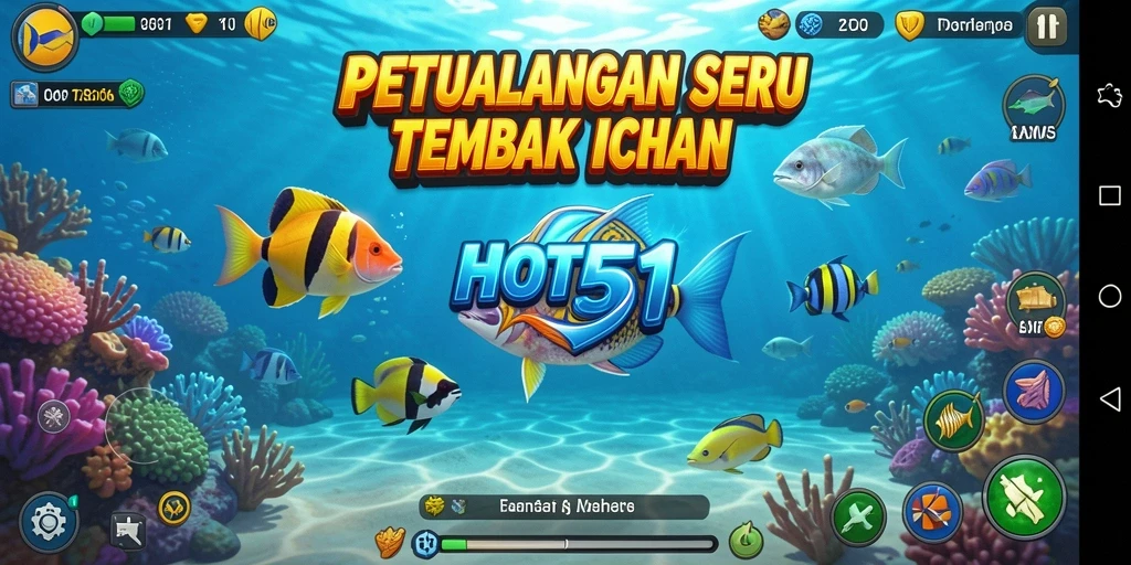 Tangkapan layar gameplay HOT51 menampilkan aksi seru menembak ikan.