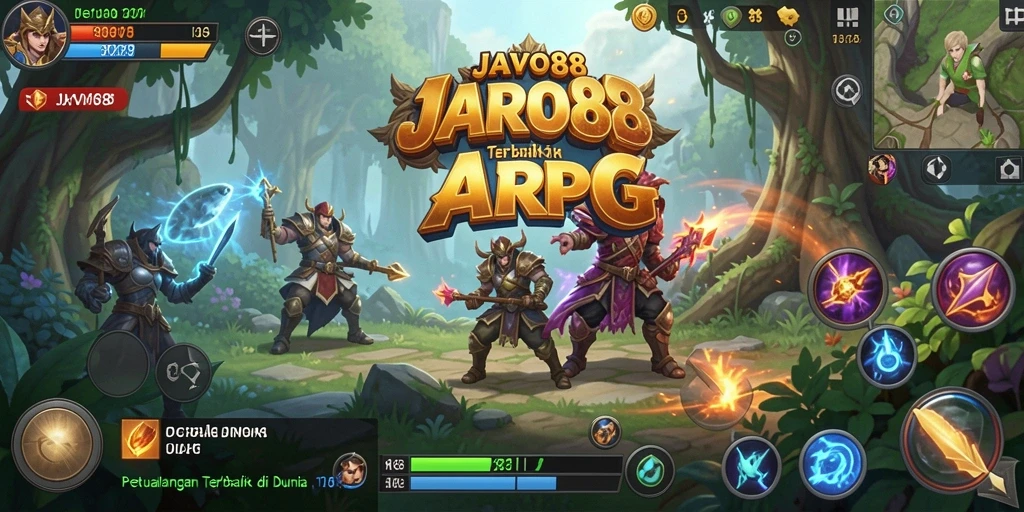 Tangkapan layar JAVO88 menampilkan pertempuran seru dalam game ARPG.