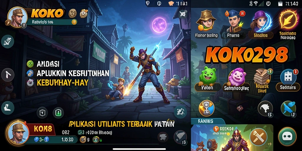 Tampilan utama KOKO288 dengan berbagai fitur utilitas.