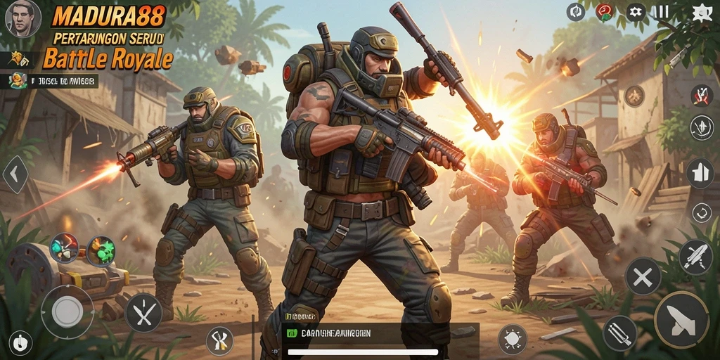 Gameplay intens di MADURA88 dengan aksi Battle Royale yang mendebarkan.