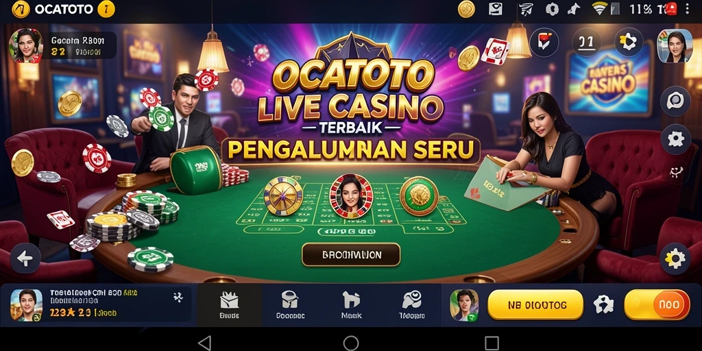 Tampilan gameplay Live Casino OCATOTO yang menarik dan interaktif.